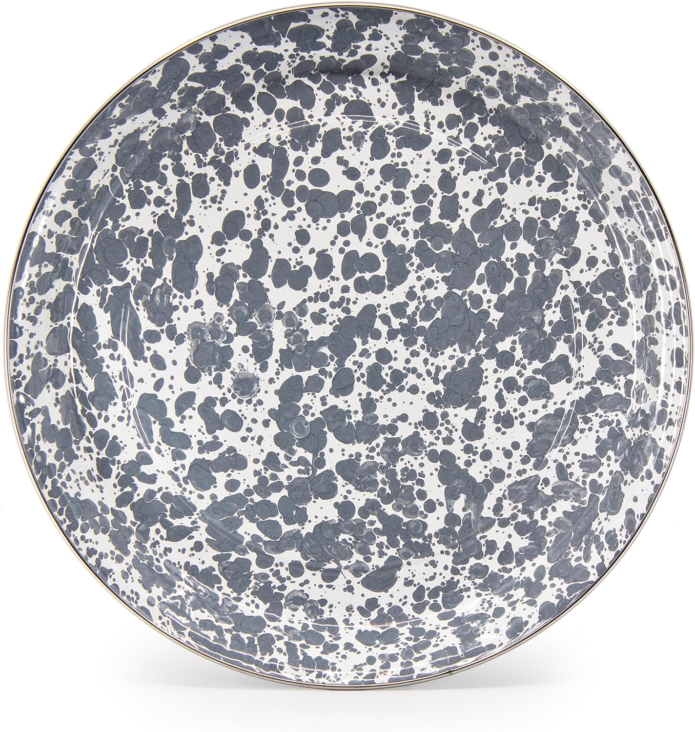 Golden Rabbit Enamelware Large Serving Tray, 20 inch, Modern Monet