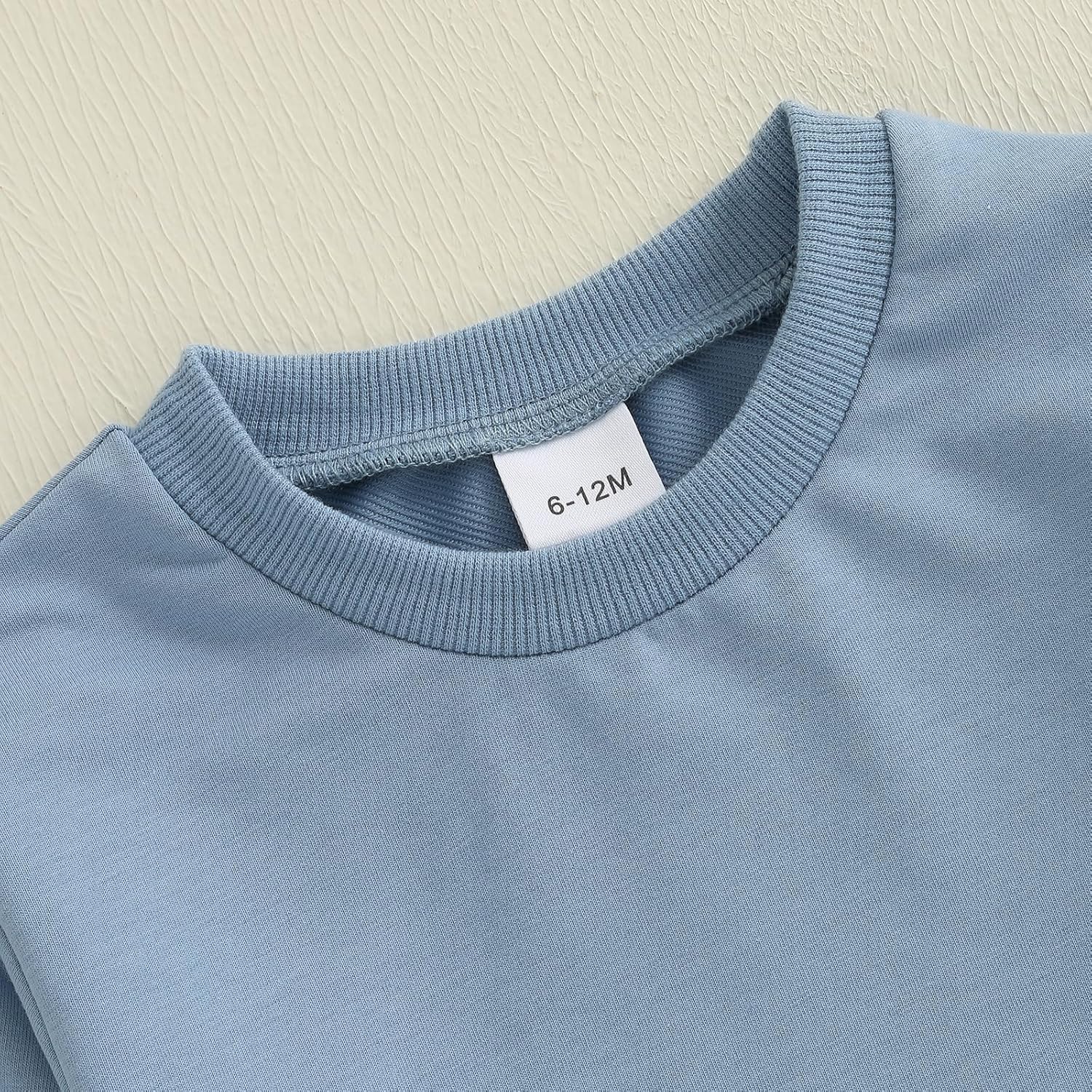 Baby Boy Clothes Color Block Sweatshirt Pullover Tops Jogger Pants 2PCS Set 12 18 Months Toddler Boy Winter Fall Outfits - Image 4