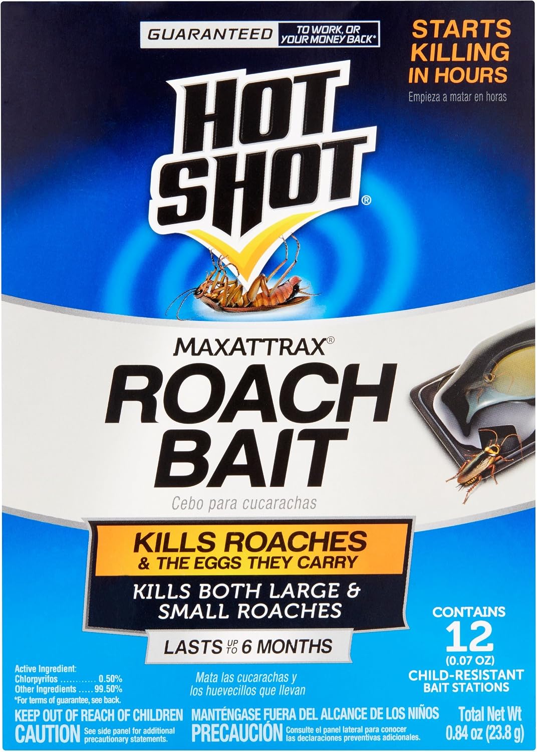 12 ROACH BAIT STATIONS KILLS LARGE & SMALL ROACHES 6 Months