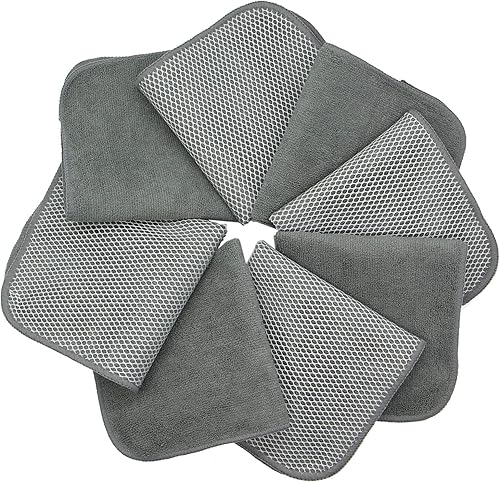 Miniatura 3 de Paños de microfibra de secado rápido, trapos de limpieza de cocina, trapos para el polvo, paños ultra absorbentes sin pelusa con lado de limpieza de