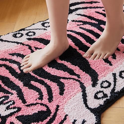 Miniatura 2 de Alfombra de área de tigre tibetano de 5 x 3.3 pies, tamaño XL, lavable a máquina, con respaldo antideslizante de caucho termoplástico (TPR) para