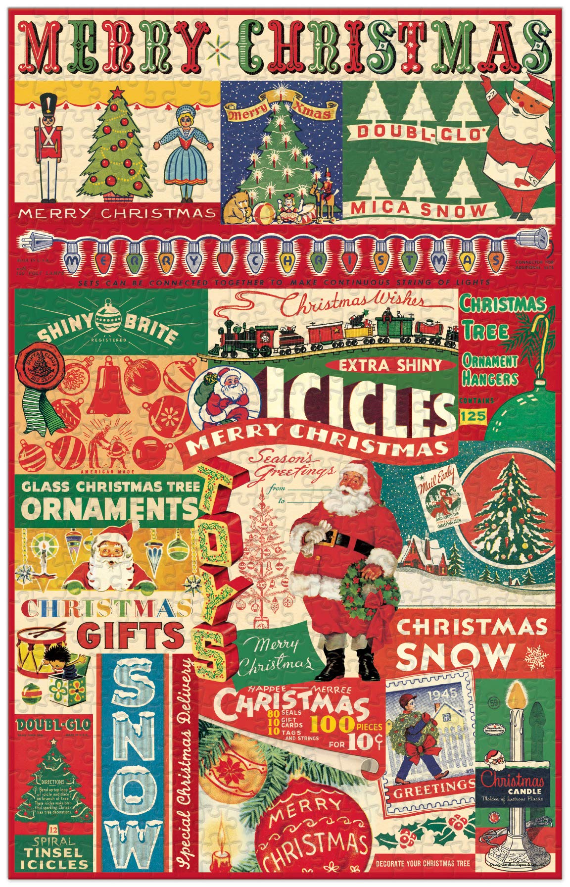 Amazon.com: Cavallini 500 Piece Puzzle, Vintage Christmas (PZL