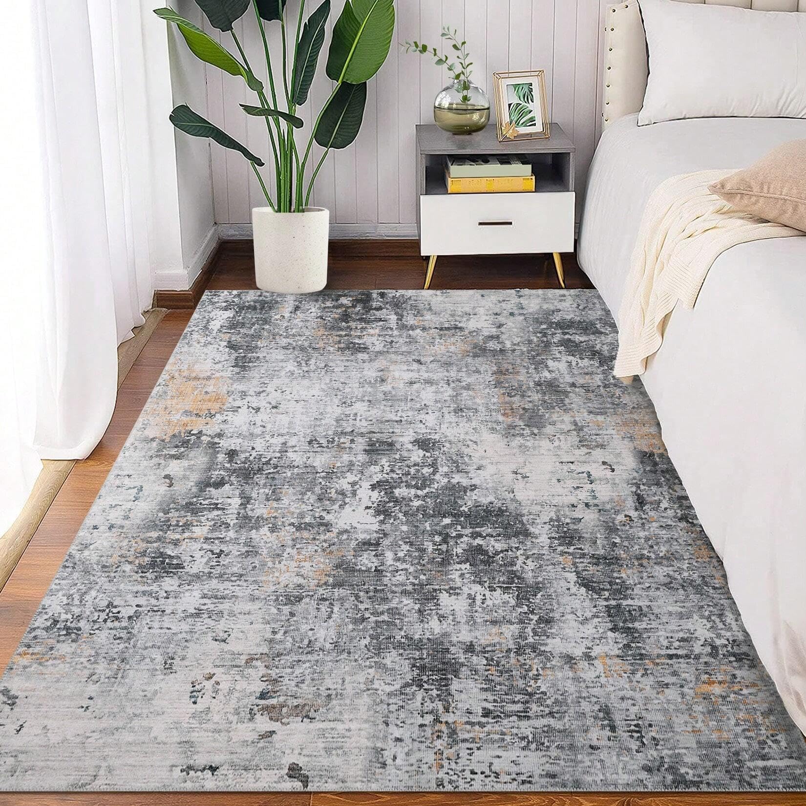 Moderne Flächenteppiche Abstrakter großer maschinenwaschbarer Teppich für Wohnzimmer Flächenteppich Bodenteppich Kurzflorteppich für Schlafzimmer 120 x 180 cm