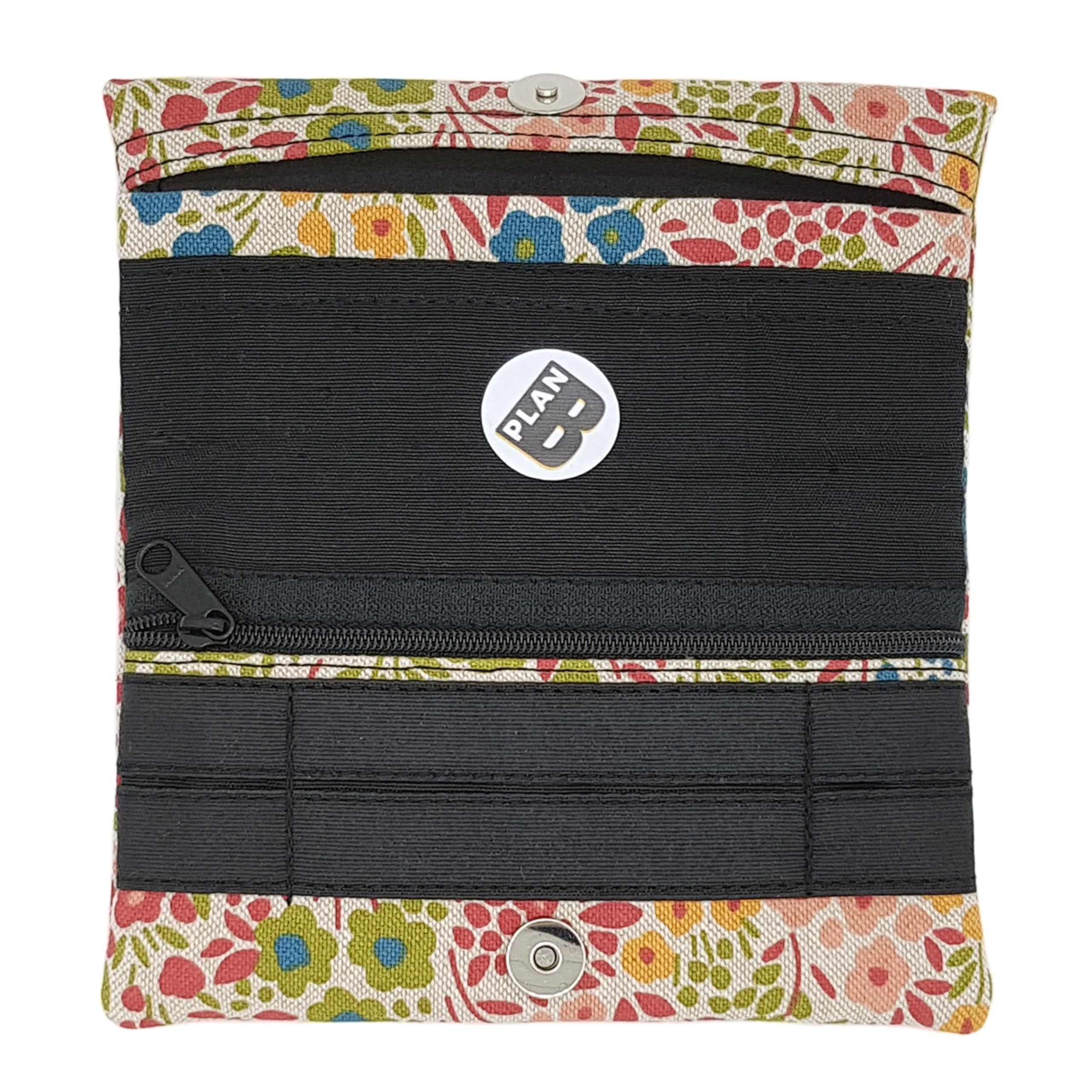 Plan B, Porte-Cigarettes Tabac à Rouler, Yolo 02, 16 x 8,5 cm, 50 g, avec Sac en Caoutchouc Eva à Intérieur, Fleurs Multicolores, Tissu (Printemps)