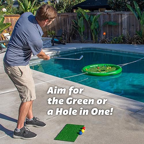 Miniatura 2 de GoSports Splash Chip - Juego de golf flotante  Incluye objetivo de astillado, 16 pelotas de golf de espuma, 1 alfombrilla de astillado y cuerdas de