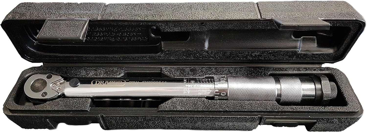 Draper BTW 1/4" Square Drive Torque Wrench | Micrometre Reversible Hand Tool | 5Nm-25Nm Mechanics Car Tools | Professional Blow Mould Storage Case | 78639