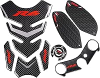 Vista 5 de Aspecto de carbono real, tapa de tanque de gasolina de combustible, almohadilla protectora, calcomanías de almohadilla de tanque, protector