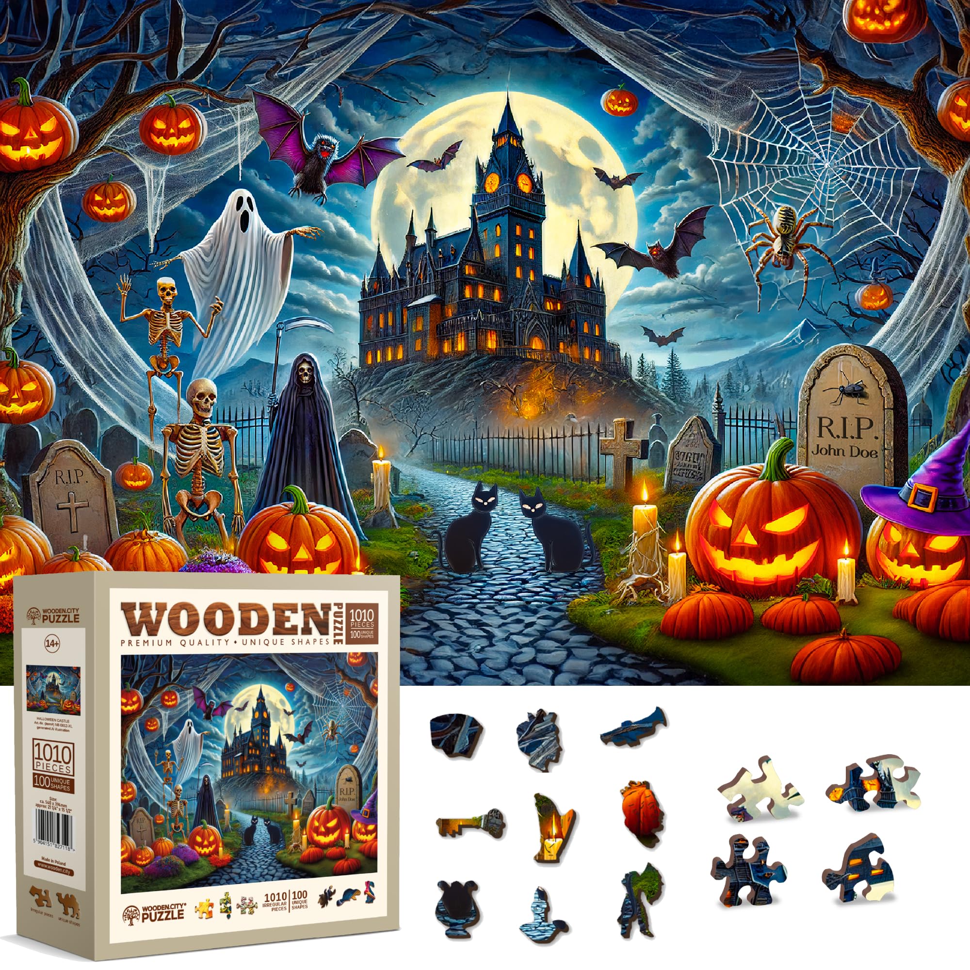 WOODEN.CITY Wooden Halloween Puzzle 1000 Pieces | 21,25 in x 15,5