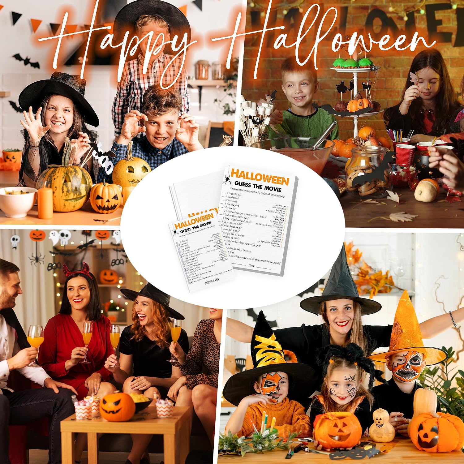 Halloween Party Games, 20 Pcs Guess The Movie Game Cards For Adults, Family Games,Halloween Night Party Favors Decorations（With Answer Cards）-A01 image 5
