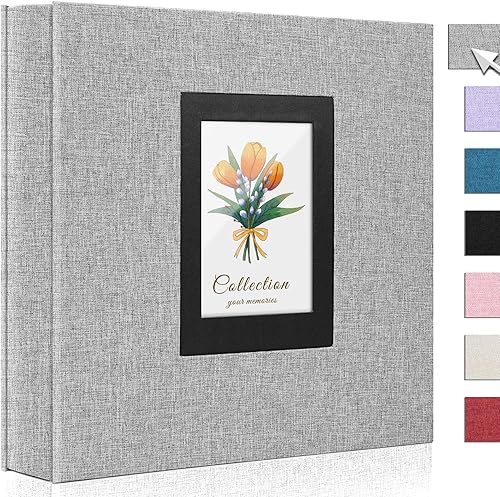 Miniatura 1 de Álbum de fotos de 4 x 6 pulgadas, 600 fotos, cubierta de tela de lino, de gran capacidad, libros, álbumes de boda, escuela, aniversario familiar,