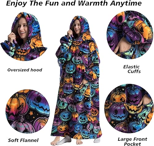 Miniatura 2 de Capecage - Manta con capucha, sudadera con capucha larga como regalos de cumpleaños para mujeres y hombres, manta portátil larga para mujeres y