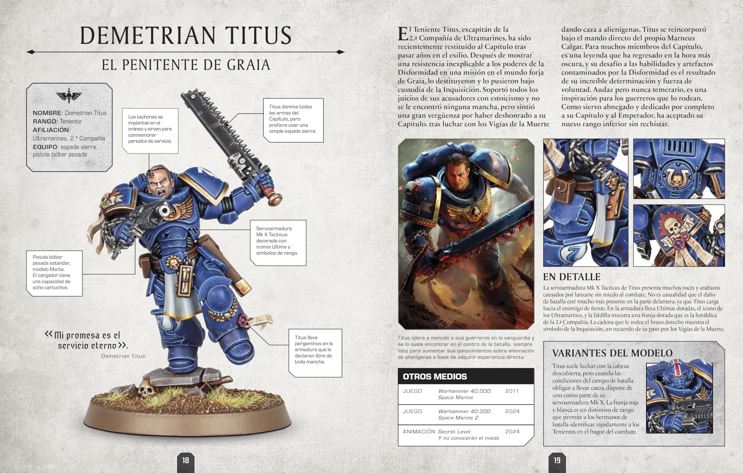 Warhammer 40.000 Enciclopedia de personajes. Incluye miniatura