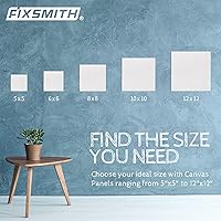 Vista 7 de FIXSMITH Tableros de lienzo para pintar de 5 x 5 pulgadas, paquete de 24 mini lienzos, paneles de lienzo blanco en blanco, 100% algodón imprimado