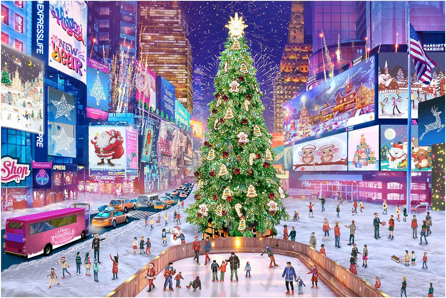 Tektalk Puzzles for Adults 1000 Piece, Jigsaw Puzzles 1000 Pieces for Adults and Kids as Educational Games, Family Entertainment or Home Decoration (Christmas Entertainment)
