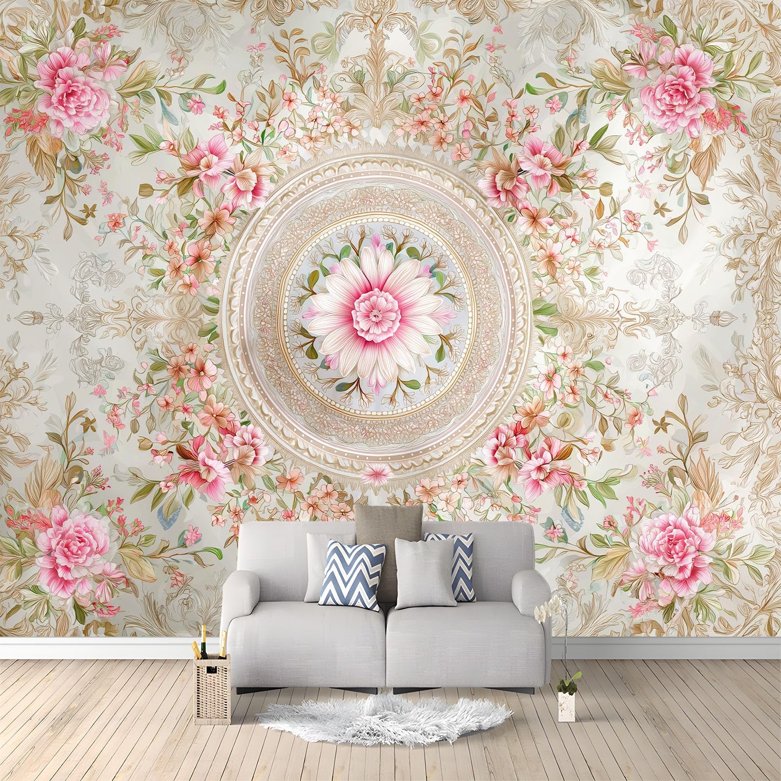 Tapisserie Murale Grand Format Beige Salon et Chambre Adulte