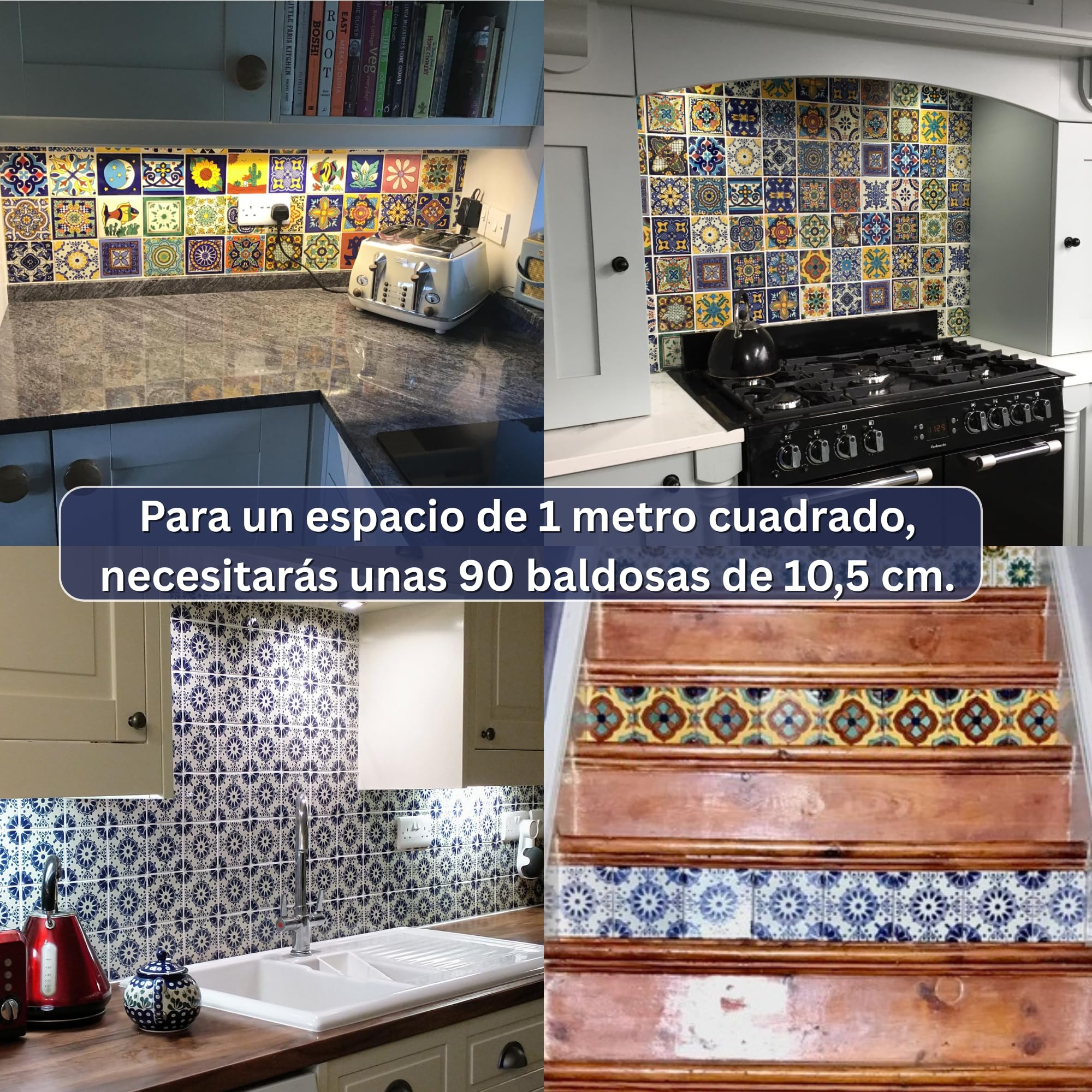 Tumia LAC Azulejos Mexicanos Artesanales de Talavera de 10.5cm