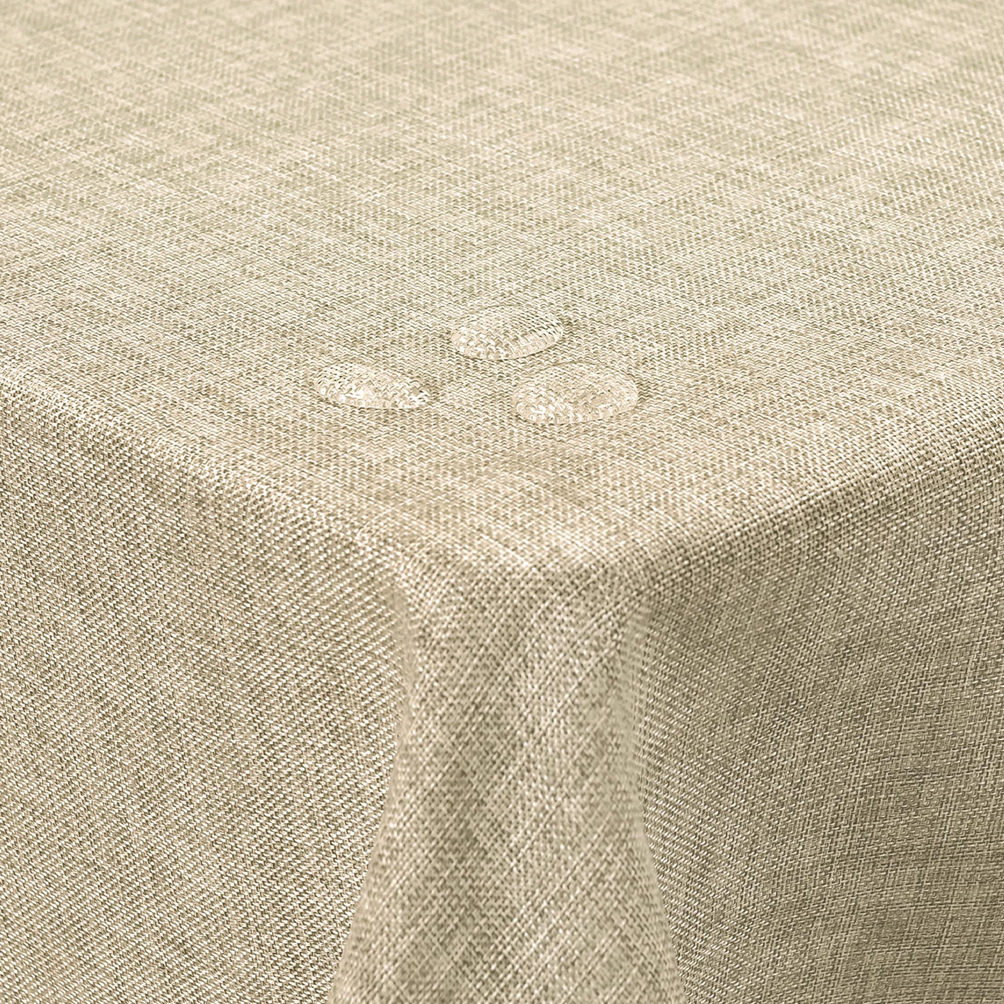JIUZHEN Beige Tablecloth, Washable, Linen Look Tablecloths for Dining Room Garden, Outdoor, Weddings - Image 2
