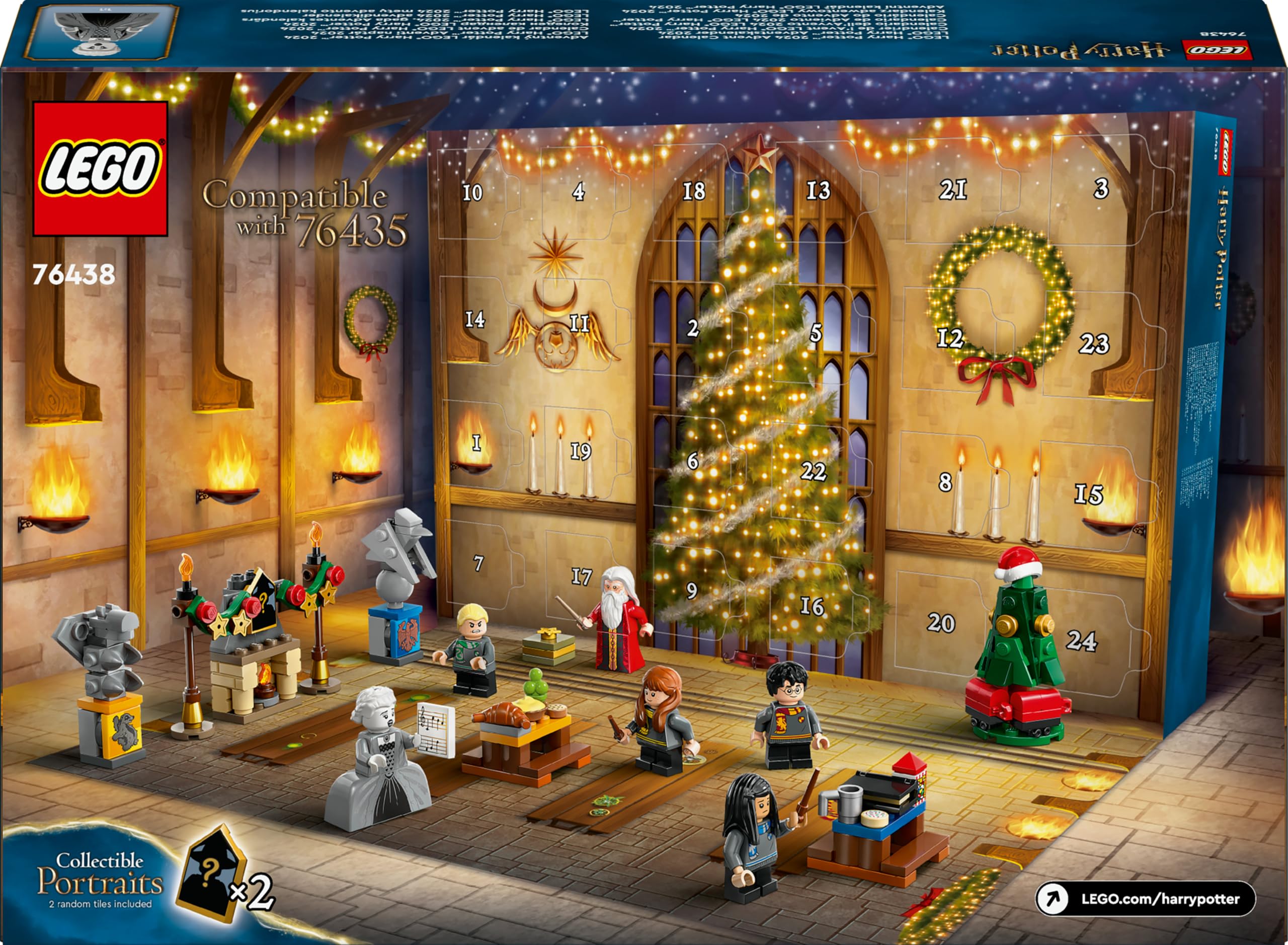 LEGO Harry Potter Calendario dell'Avvento 2024, Giocattolo Fantasy di Hogwarts con 7 Minifigure e 16 Mini Costruzioni del Mondo Magico, Giochi per Bambini e Bambini da 7 Anni, Regalo di Natale 76438
