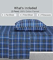 Vista 218 de RUVANTI Flannel Sheets Twin Size - 100% Cotton Double Brushed Twin Sheets Set, Deep Pockets 16 Inches, All Seasons Breathable & Extra Soft Bed Bali