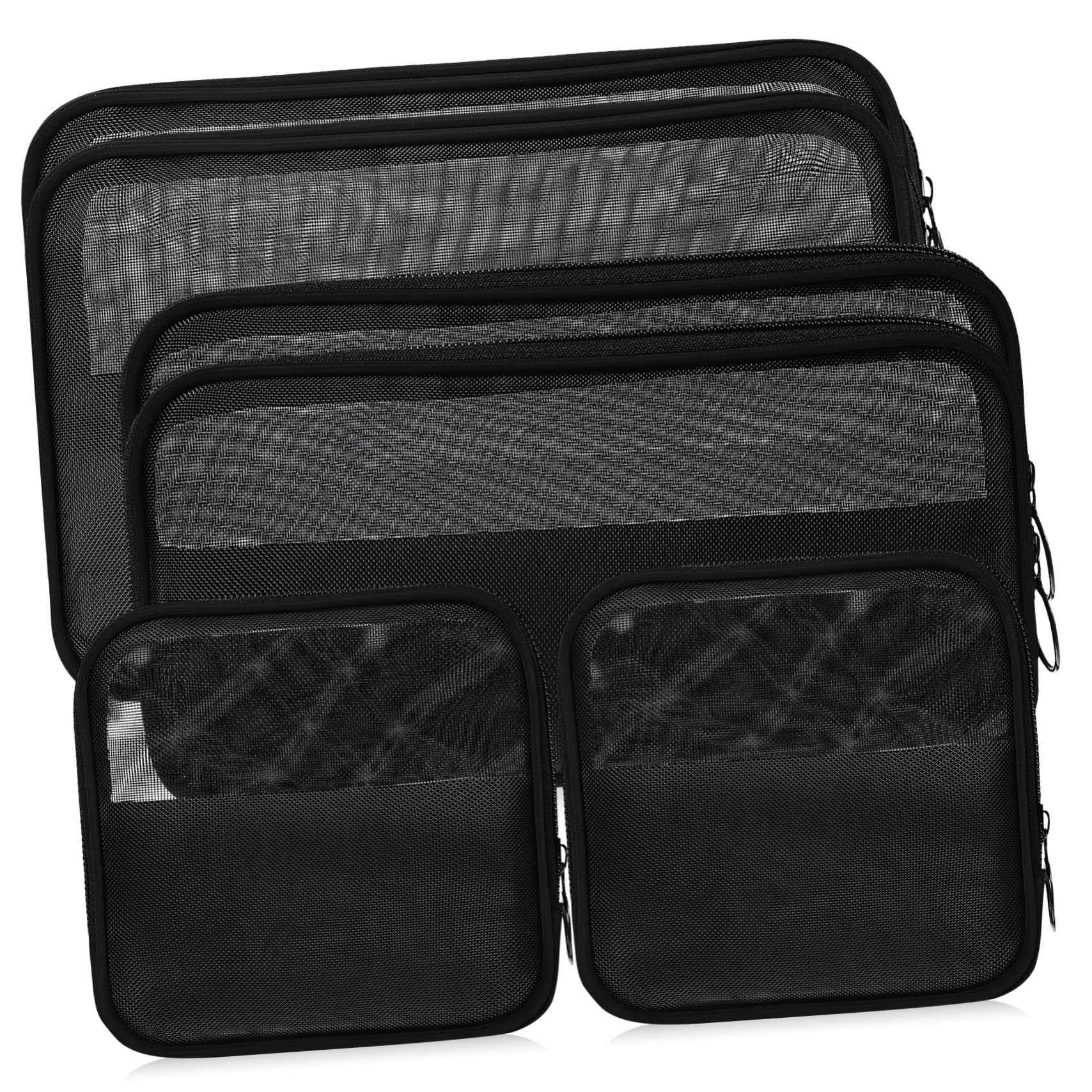 6pezzi Borse Cosmetiche Rete Con Zip Borse Porta Trucco Leggere Per Viaggi e Uso Quotidiano Per Accessori Da Toilette e Organizzazione Viaggio