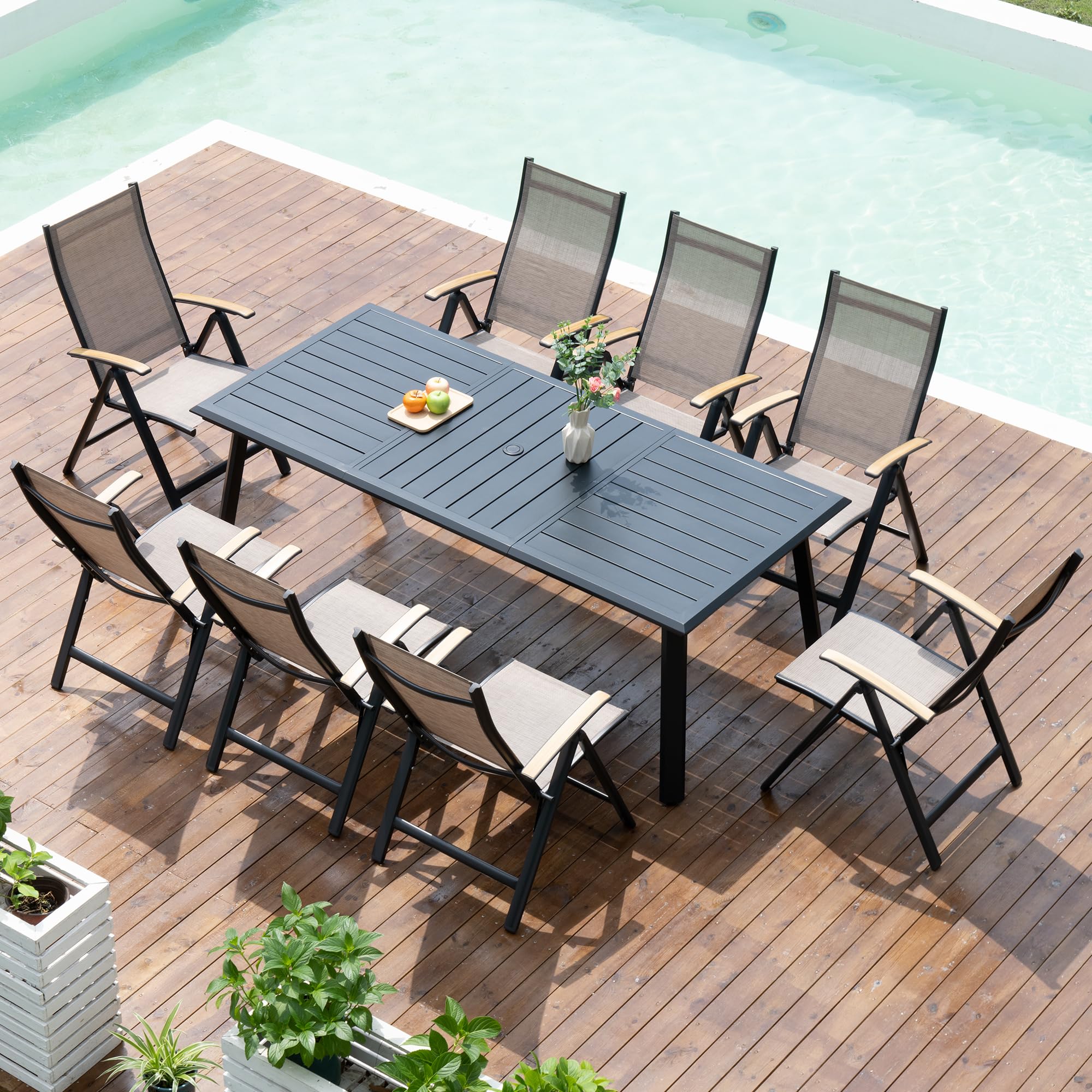Pellebant 9 Piece Outdoor Dining Set for 8