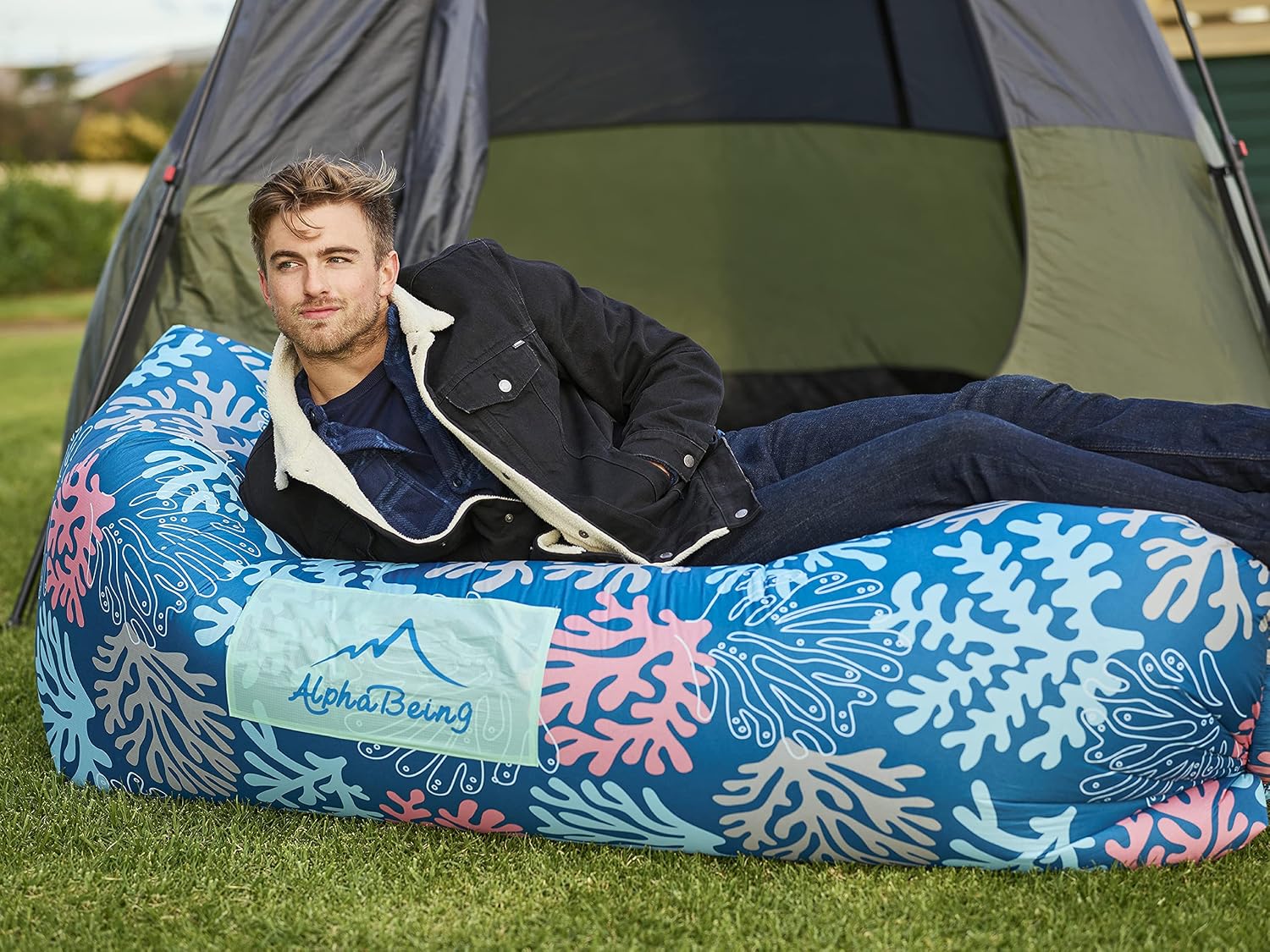 AlphaBeing Inflatable Lounger Air Sofa Portable Couch for Outdoor Camping Beach Travel