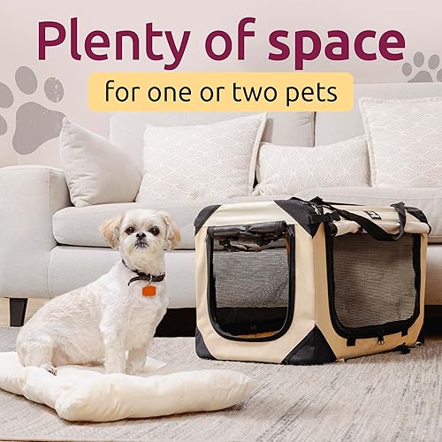 Miniatura 9 de PetLuv Happy Cat - Transportador con parte superior y lateral plegables, lados blandos, y caja de viaje, de alta calidad, cierres de zíper, correas