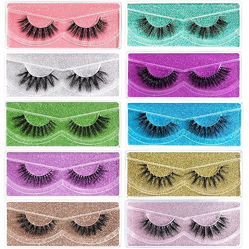 Miniatura 15 de FARRED - Pestañas postizas esponjosas, dramáticas, a granel, mix de 10 estilos, paquete de 50 pares, en cajas individuales, 10-18mm de volumen,