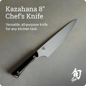 Shun Kazahana 8 Chefs Knife, Handcrafted Japanese Kitchen Knife, AUS10A Stainless Steel Blade, Pakkawood Handle, Gyuto-Style Chef Tool for Professional and Home Chefs | Handcrafted Japanese Kitchen Knife, AUS10A Stainless Steel Blade, Pakkawood Handle