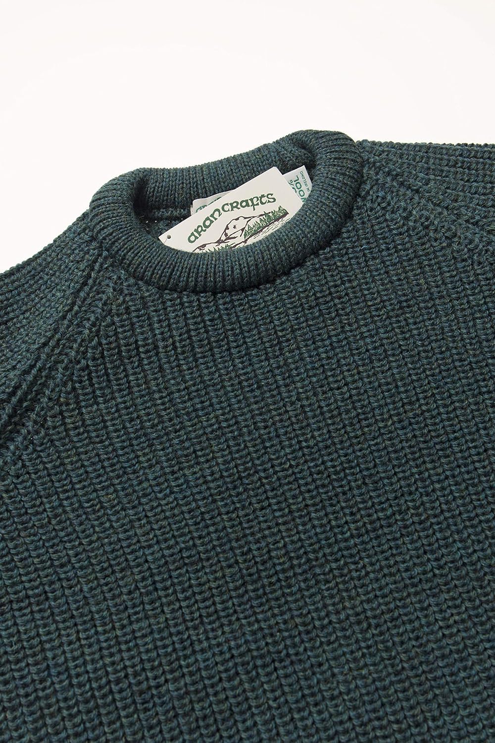 Aran Crafts Men's Fisherman Irish Rib Crew Neck Wool Sweater (100% Pure Wool) - Image 5