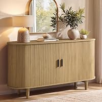 VASAGLE Credenza con Ante Scorrevoli, Mobile Buffet con Ripiani Regolabili