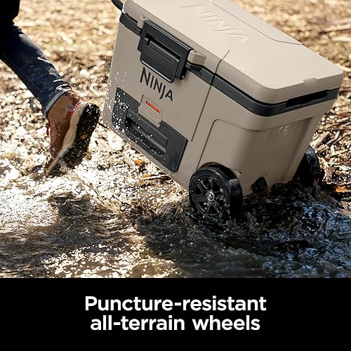 Miniatura 5 de Ninja Enfriador FrostVault de 45 cuartos de galón con ruedas  Aislado con cajón de almacenamiento seco a temperatura  Mantiene el hielo frío durante