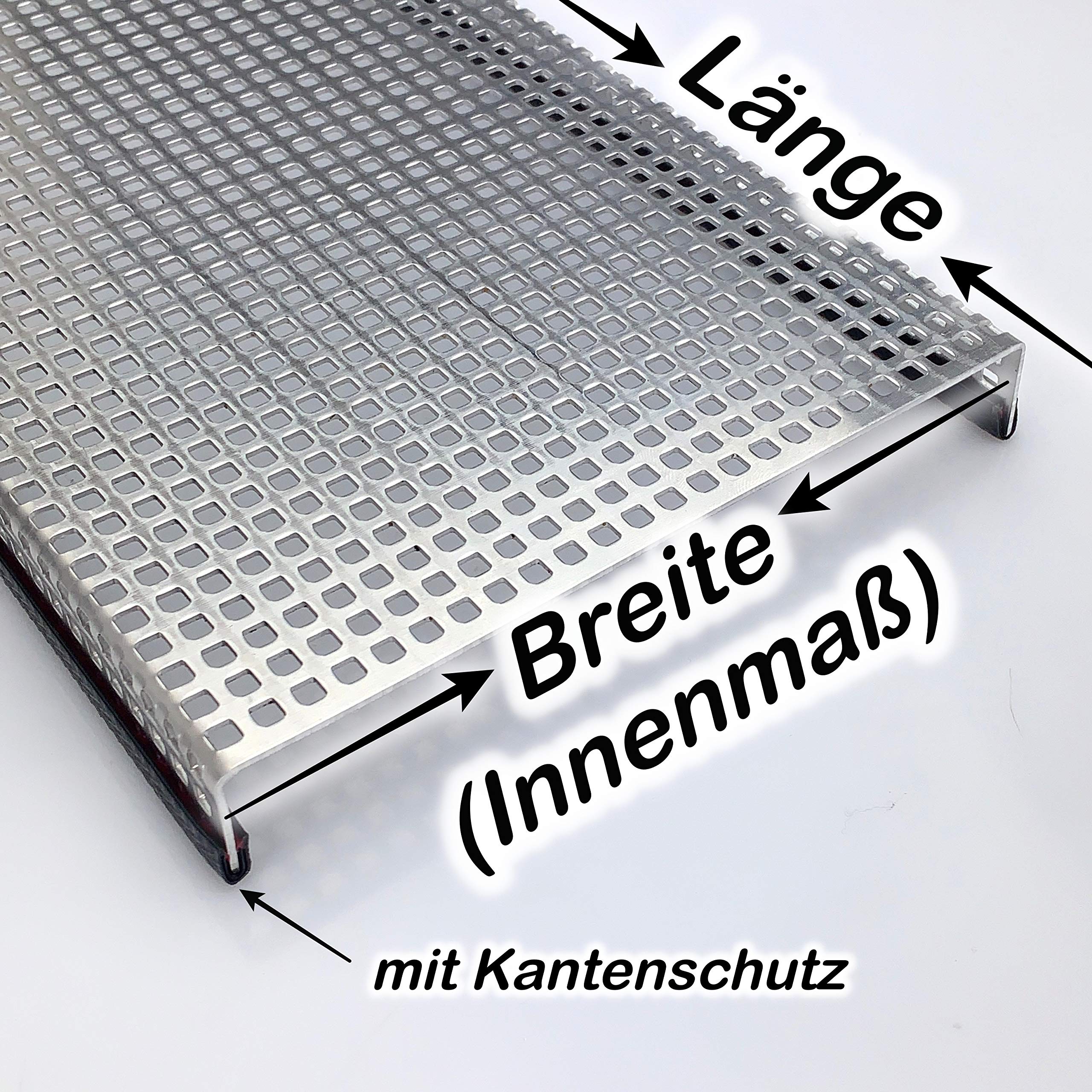 Aluminium 1,5mm dick Terrariumabdeckung mit Kantenschutz Lochblech QG 5-8 Schutzgitter, Größe nach Maß (800mm x 400mm)