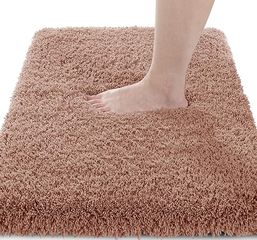 Yimobra Alfombra de baño esponjosa, mullida, suave, cómoda, antideslizante, absorbe el agua, microfibra, secado rápido, lavable a máquina, gruesas,