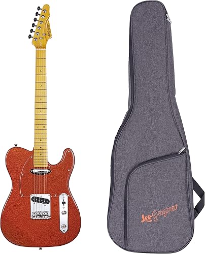 Miniatura 7 de Leo Jaymz ResonanceX Pro - Guitarra eléctrica en color brillante, cuerpo de caoba de alto brillo y cuello de arce duro, golpeador acrílico