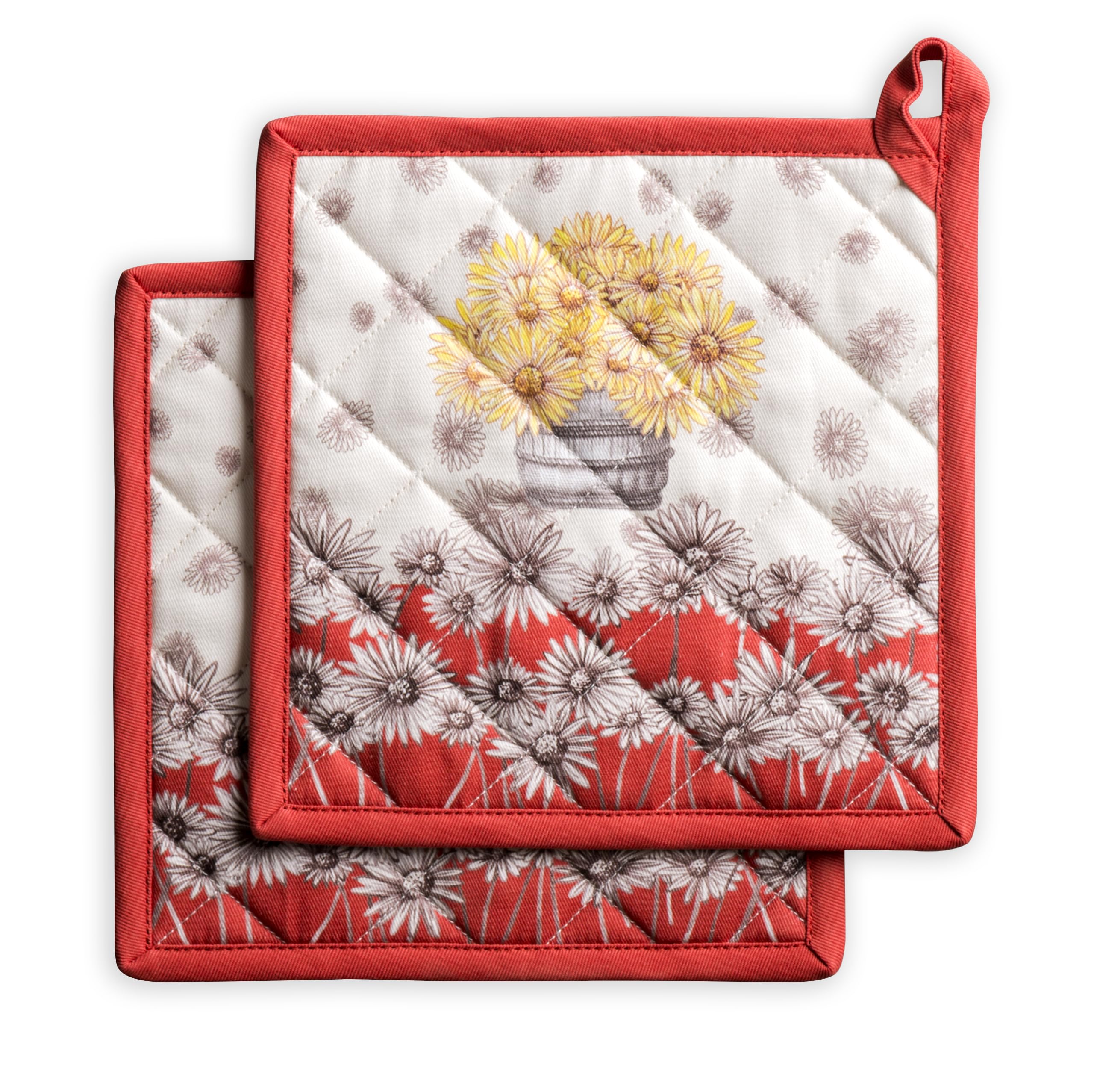 Maison d'Hermine Topflappen-Set, 100% Baumwolle (20 cm x 20 cm, 2er-Pack)
