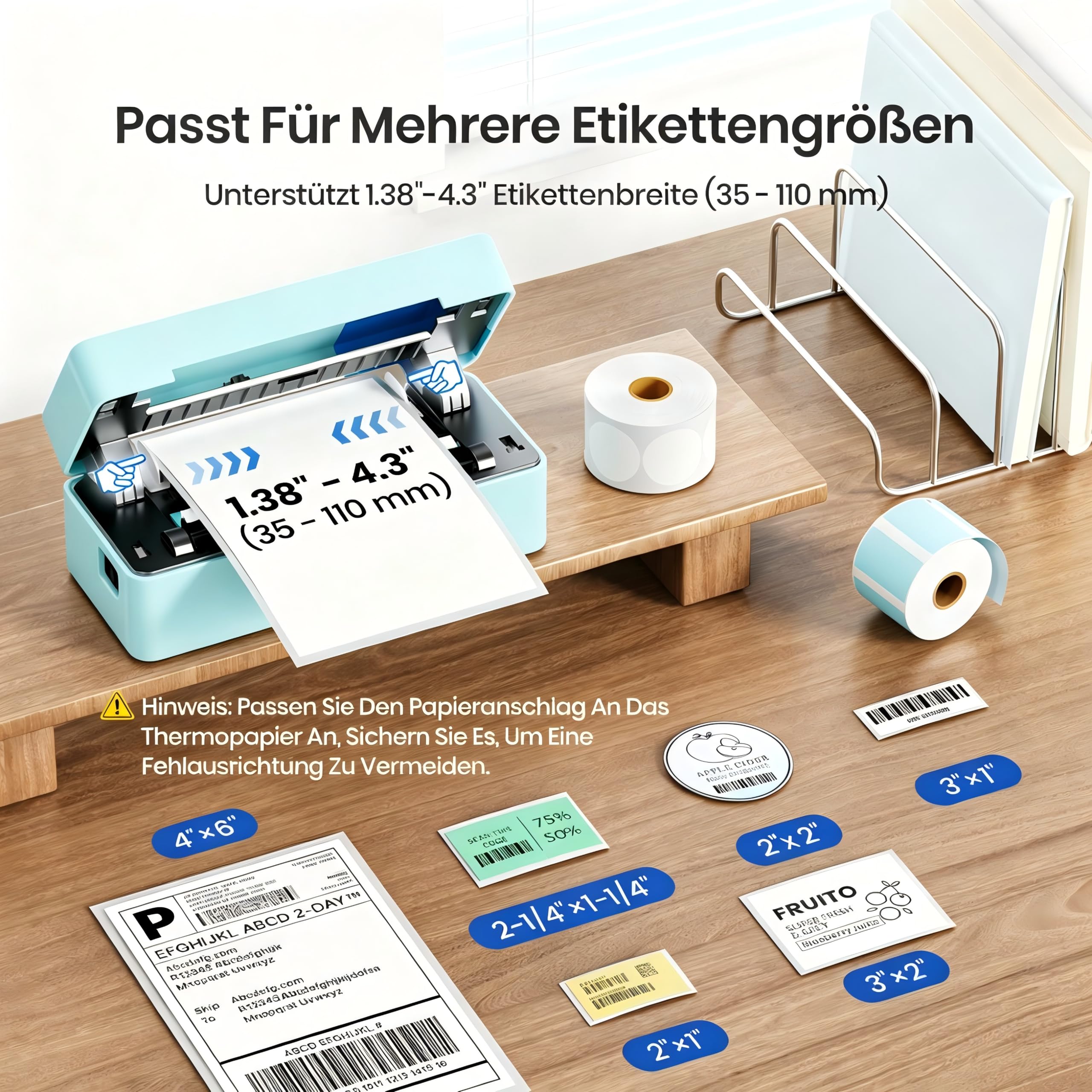 Bluetooth Etikettendrucker DHL, 4x6 Versandetiketten Drucker PL50E
