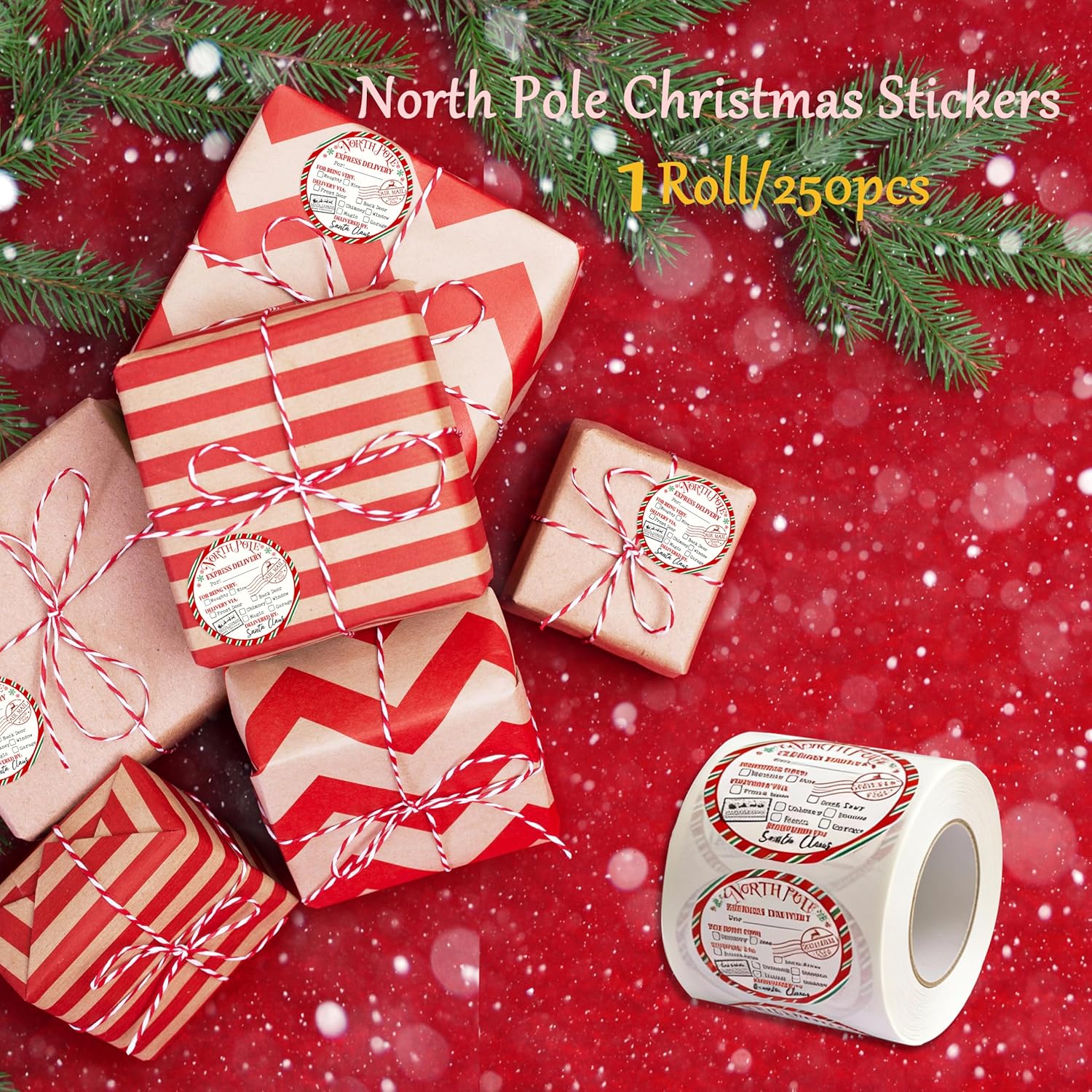 North Pole Christmas Stickers from Santa for Gifts, Christmas Gift Tags Stickers for Women Men Kids Presents Decor, Funny Christmass Wrapping Paper Labels Sticker for Xmas Party Favors, Treat Cookie - Image 4