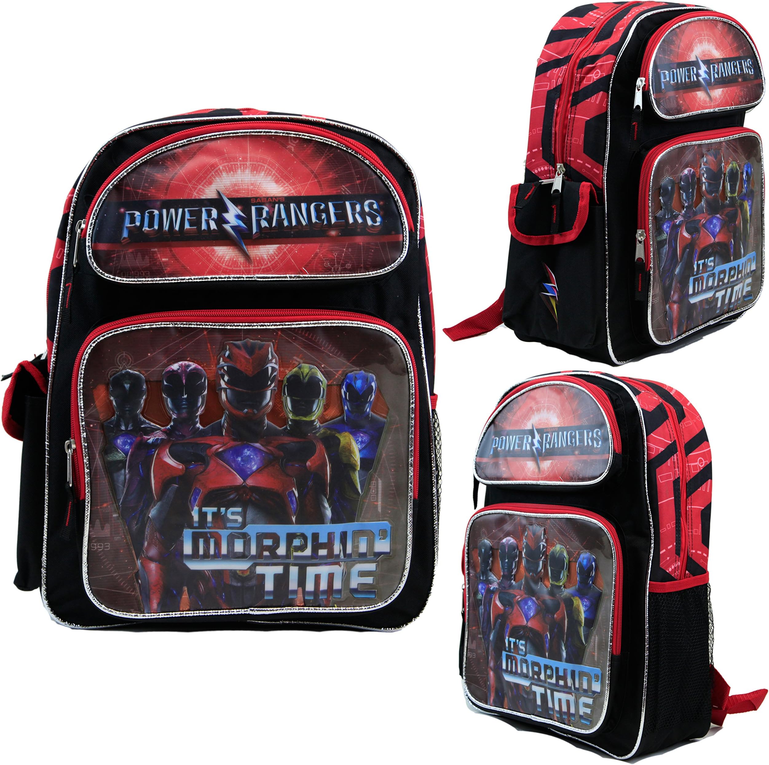 Seban Power Rangers School Backpack 16" Canvas Bookbag Kids It's Morphin Time USA