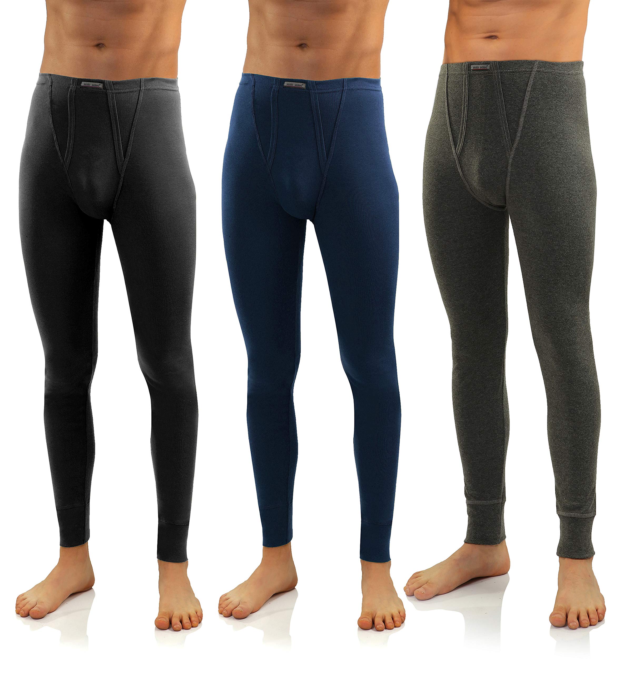 sesto senso Herren 3er Pack Lange Unterhose 114 Modell k3