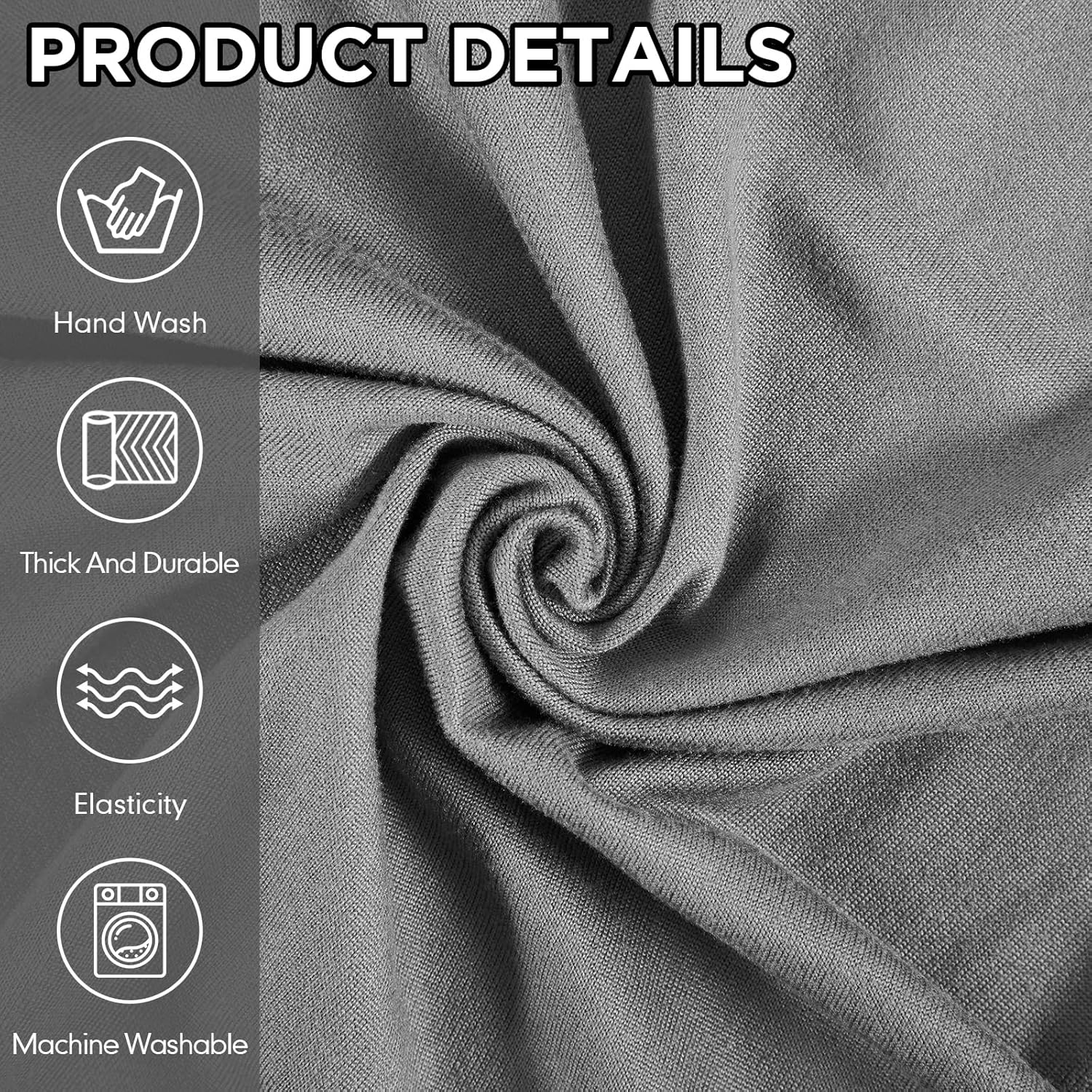 HunnmingRe Sofa Covers for 3 Cushion Couch Stretch Sofa and Loveseat Covers Set 2 Cushion Couch Cover Set Seat Slipcovers Furniture Protector for Living Room(6 Seats,Light Grey)