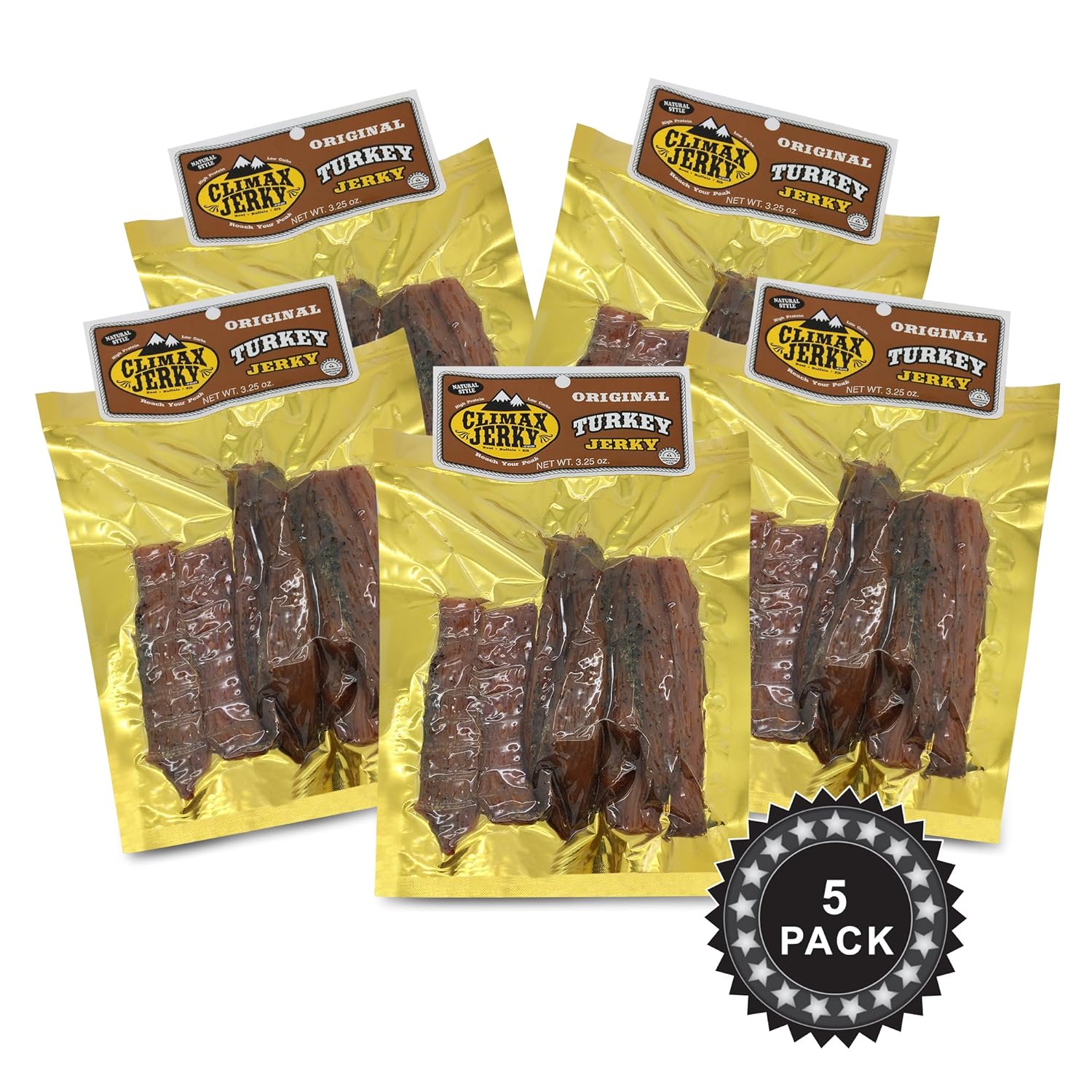 Climax Jerky BEST All Natural 3.25 OZ. Smoked Turkey Jerky