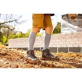 Dr. Scholl\'s Mens Athletic & Work Compression Over The Calf - 1 3 Pair Packs Moisture Management Sock, Gray, 7-12 US