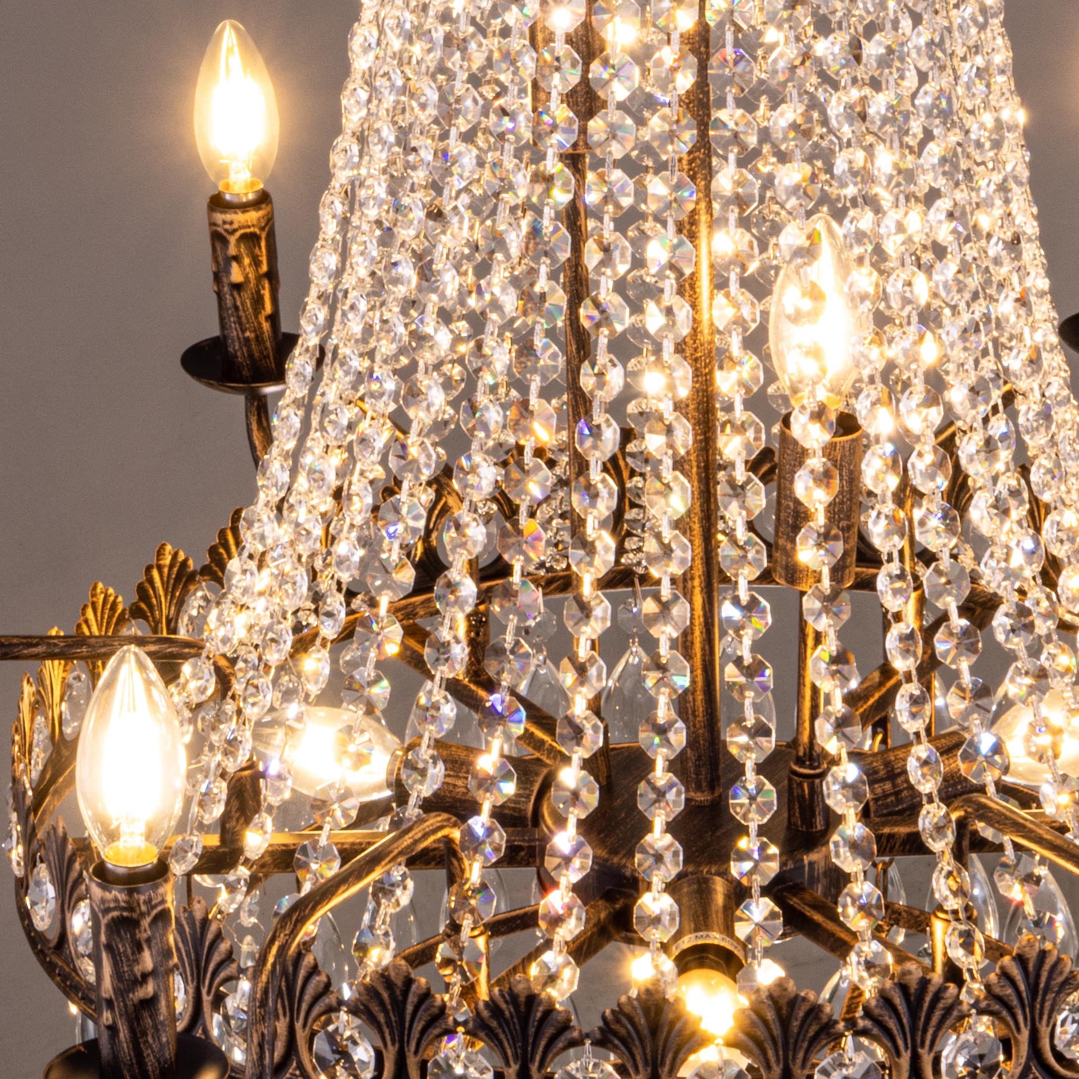 h&e社天然石正❕ This is reserved for Ken Chi. TOCHIC Vintage Crystal Chandeliers, 11 Light French Empire Crystal
