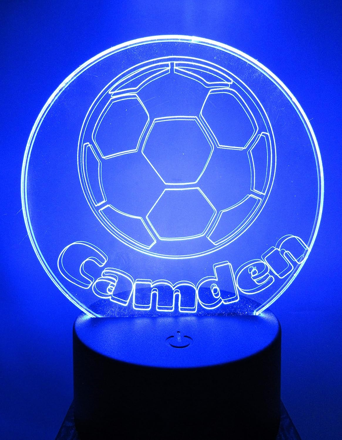 Personalized Soccer Night Light, Soccer Birthday Gift, Teen Bedroom Desk, Colorful Led with Remote, Custom Lamp Handmade