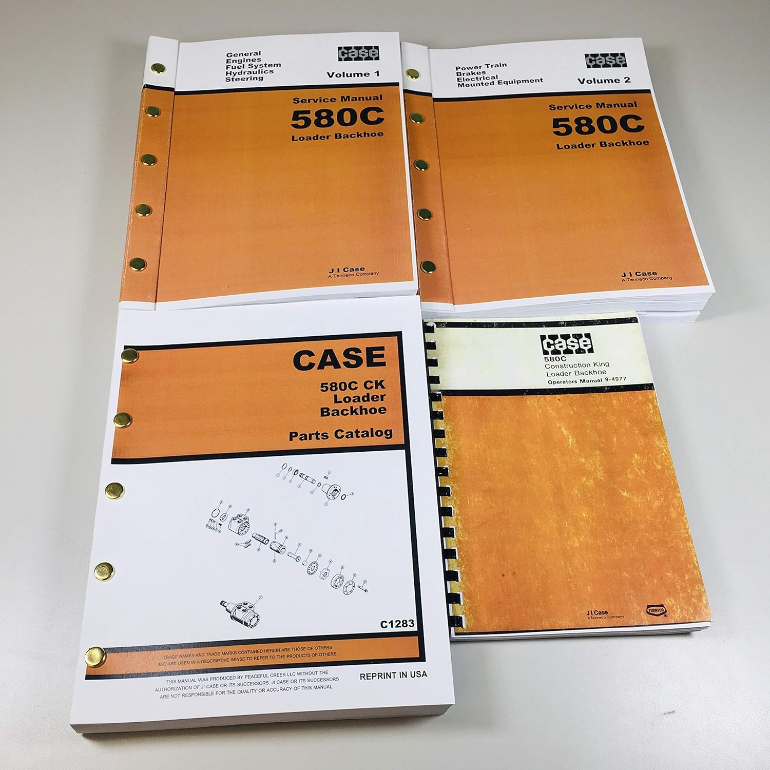 Service Parts Operators Manual Set for Case 580C Ck Tractor