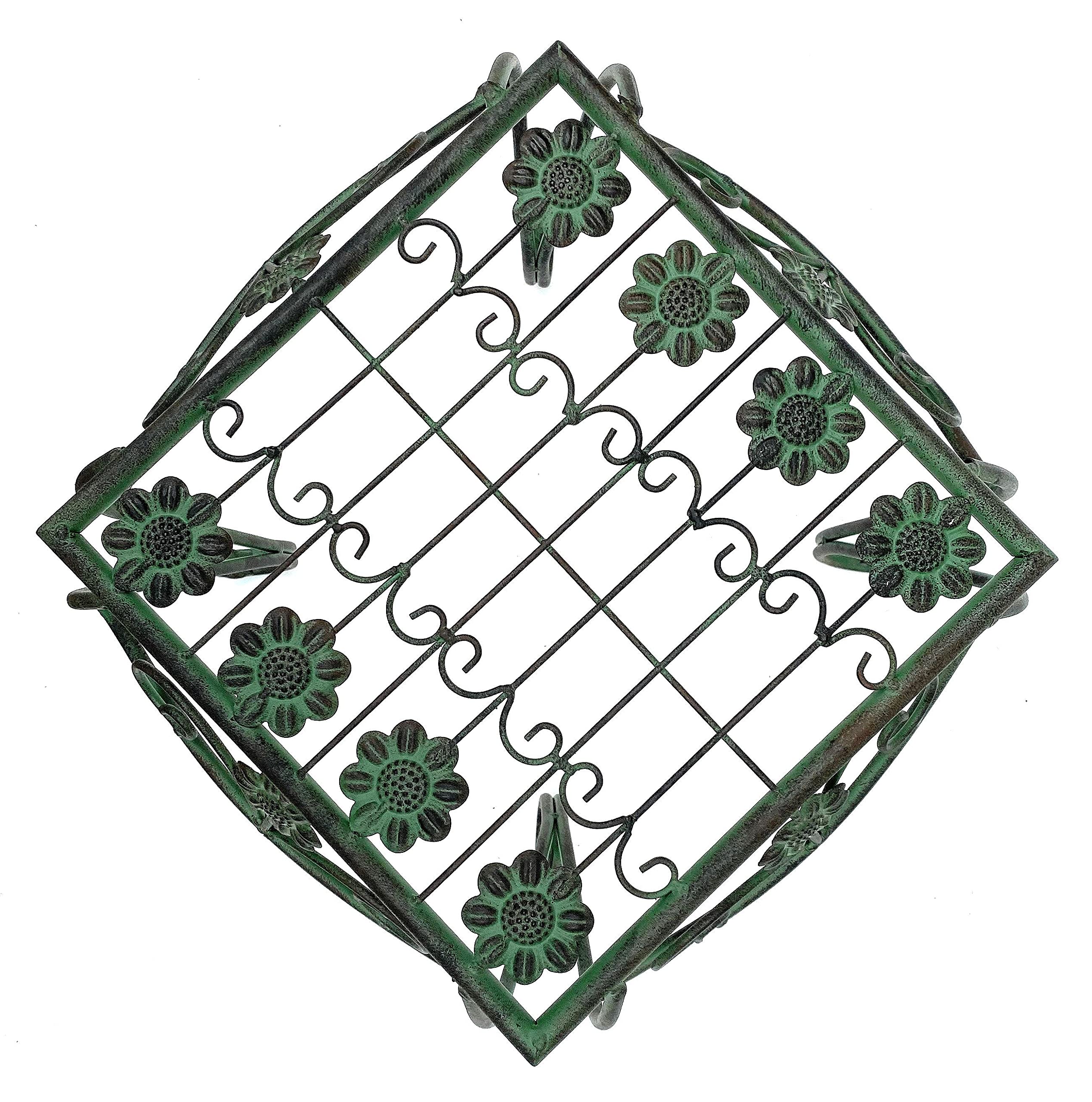 DanDiBo Sgabello Per Fiori Bianco Metallo Quadrato 70 Cm Portafiori