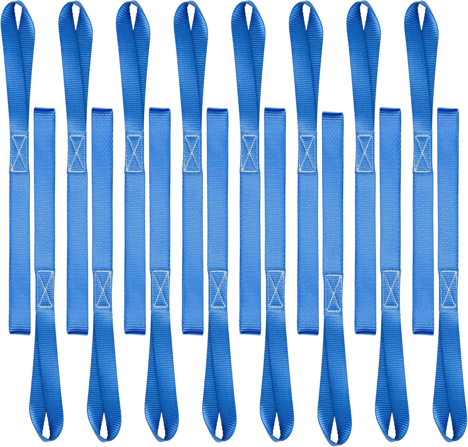 Cartman 16 Pack 1″x18″ Soft Loop Motorcycle Tie Down Straps 3600lbs Load Capacity Tie-Down Loops for Secure Trailering of Bikes, ATV, Lawn Equipment, Blue