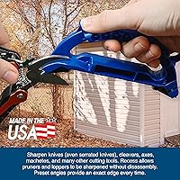 Vista 8 de AccuSharp Afilador todo en uno, afilador multiusos para cuchillos, tijeras, herramientas de jardín, afila y restaura cuchillos dentados, cuchillas