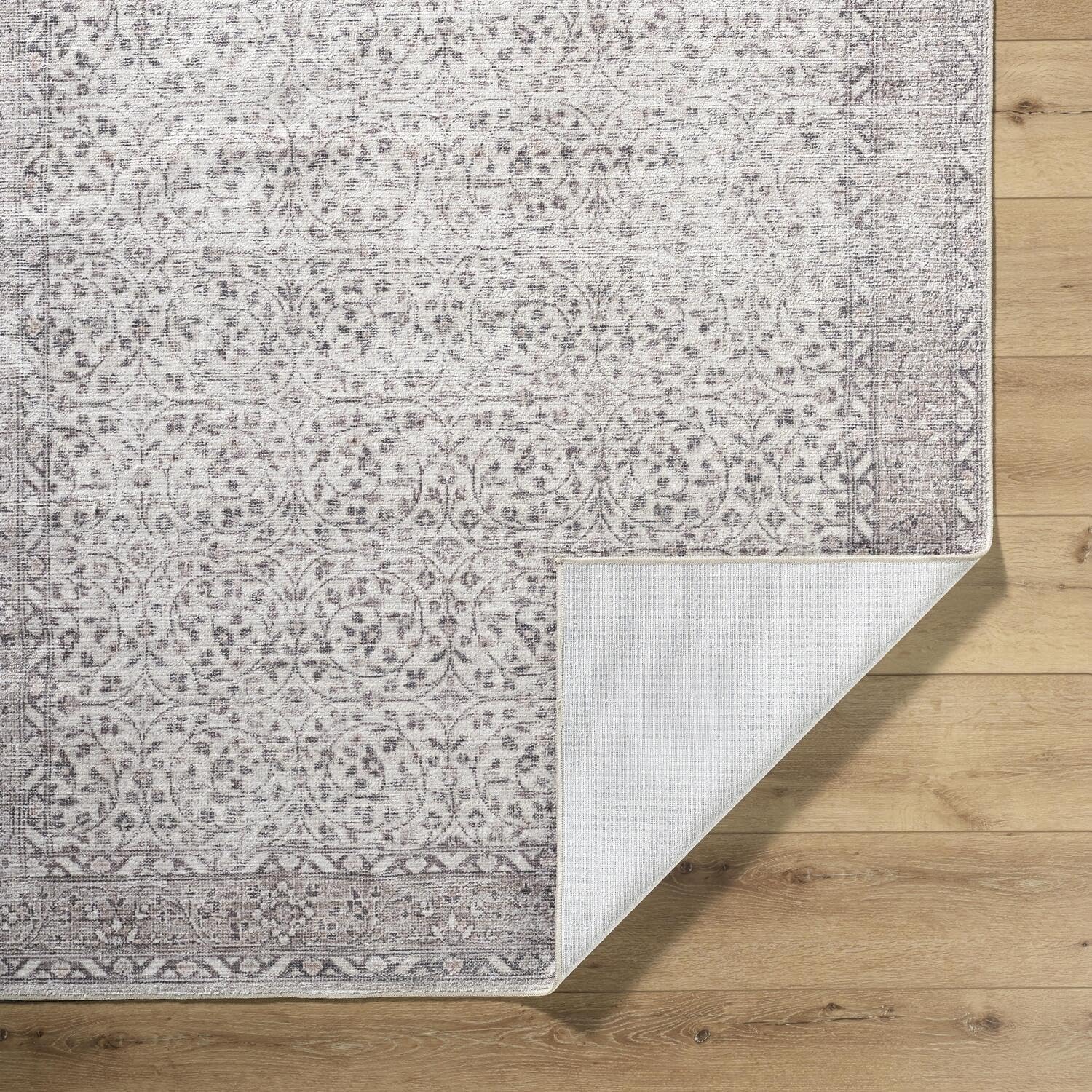 Livabliss x Our PNW Home Spokane Vintage Border Area Rug, 9'1" x 12', Cream/Tan